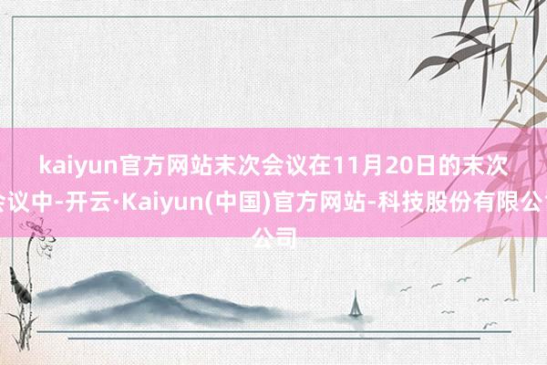 kaiyun官方网站　　末次会议　　在11月20日的末次会议中-开云·Kaiyun(中国)官方网站-科技股份有限公司