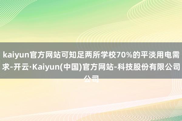 kaiyun官方网站可知足两所学校70%的平淡用电需求-开云·Kaiyun(中国)官方网站-科技股份有限公司