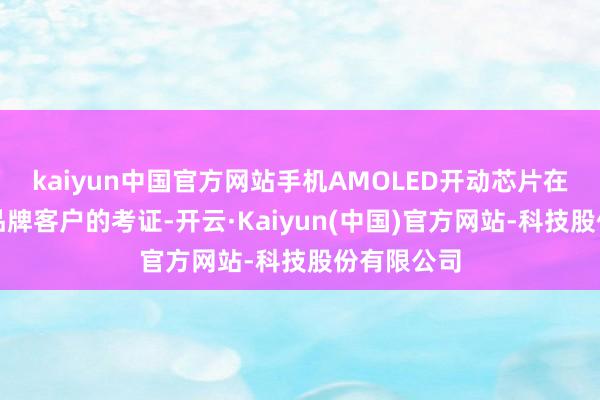 kaiyun中国官方网站手机AMOLED开动芯片在积极推动品牌客户的考证-开云·Kaiyun(中国)官方网站-科技股份有限公司
