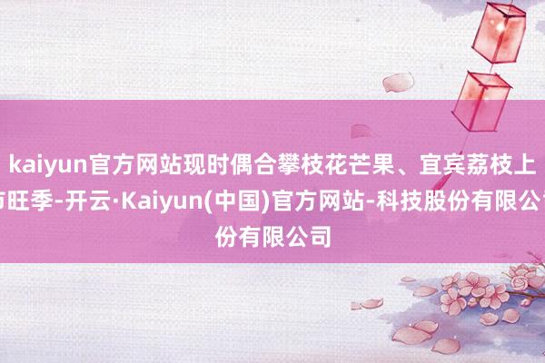 kaiyun官方网站现时偶合攀枝花芒果、宜宾荔枝上市旺季-开云·Kaiyun(中国)官方网站-科技股份有限公司
