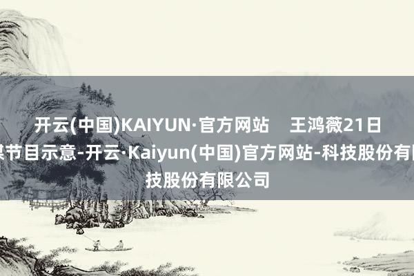 开云(中国)KAIYUN·官方网站    王鸿薇21日在台媒节目示意-开云·Kaiyun(中国)官方网站-科技股份有限公司